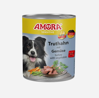 AMORA Dog Sensitive Truthahn & Gemüse - 800 g, 6 Stück