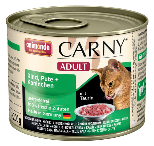 Animonda Cat Dose Carny Adult Rind & Pute & Kaninchen - 200 g, 6 Stück