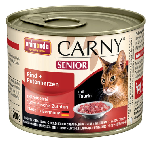 Animonda Cat Dose Carny Senior Rind & Putenherzen - 200 g, 6 Stück