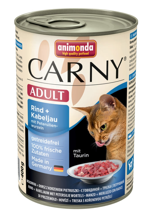 Animonda Cat Dose Carny Adult Rind & Kabeljau & Petersilienwurzeln - 400 g, 6 Stück