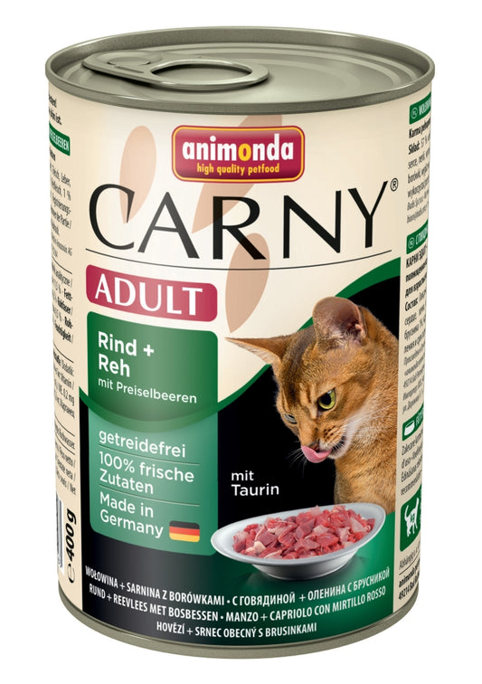 Animonda Cat Dose Carny Adult Rind & Reh & Preiselbeeren - 400 g, 6 Stück