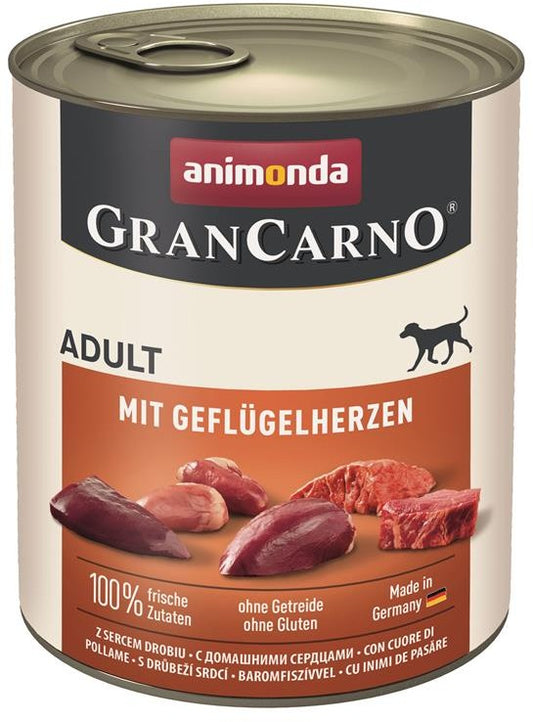 Animonda GranCarno Adult mit Geflügelherzen - 800 g, 6 Stück
