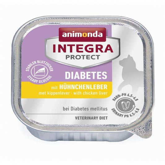 Animonda Cat Schale Integra Protect Diabetes mit Hühnchenleber 100g, 16 Stück