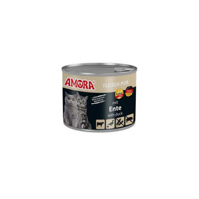 Amora Cat Dose Fleisch Pur mit Ente - 200g, 6 Stück