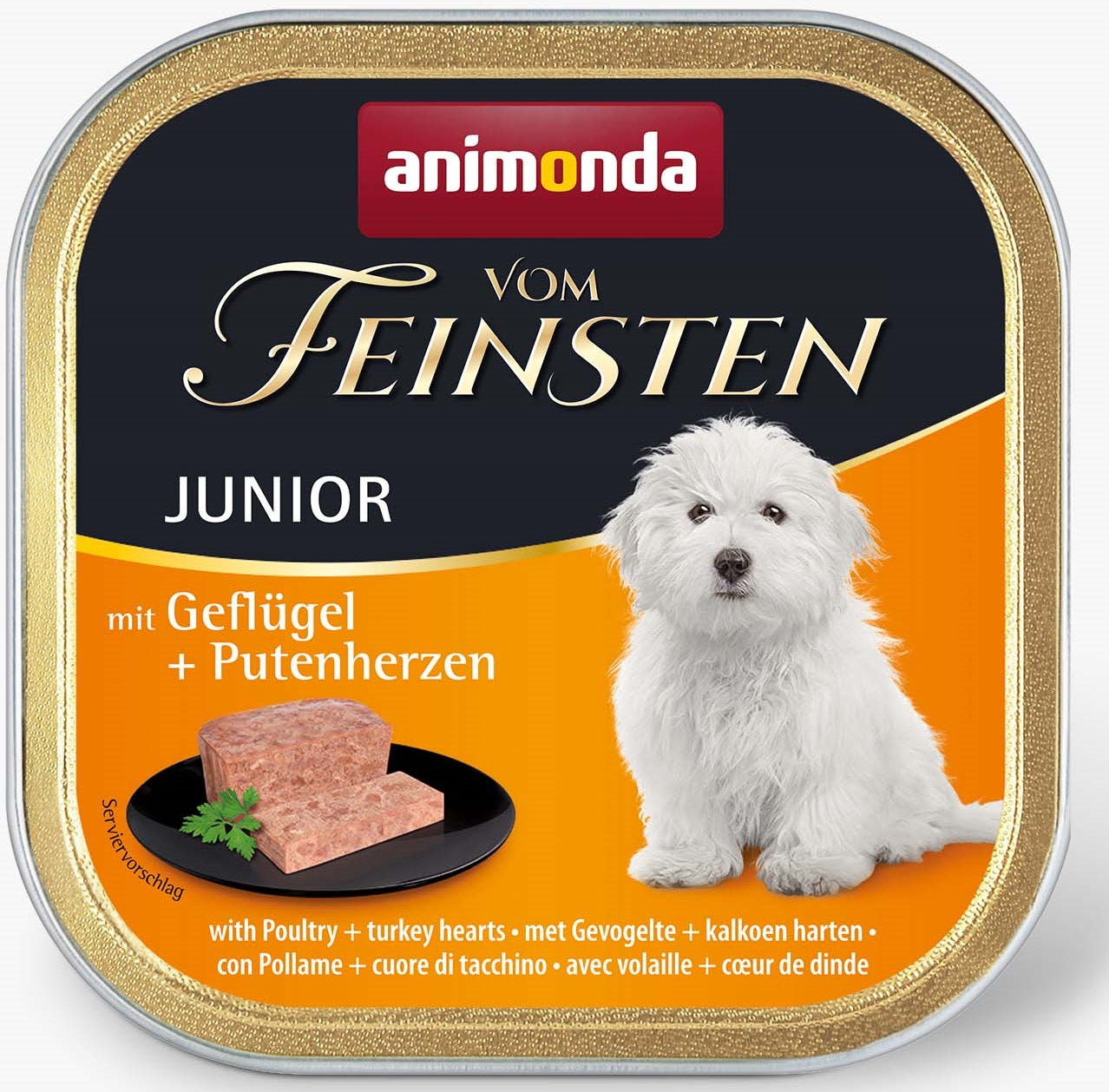 Animonda vom Feinsten Junior Geflügel & Putenherzen 150g, 22 Stück