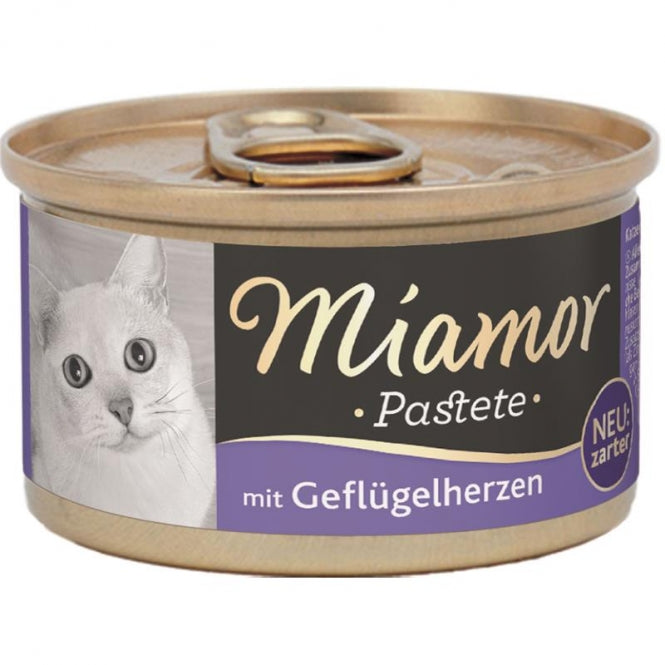 Miamor Pastete Geflügelherzen 85g, 12 Stück