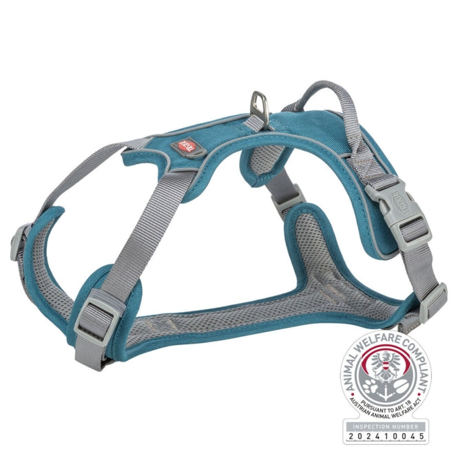 Trixie Premium Active Geschirr - petrol - 74?100 cm/25 mm