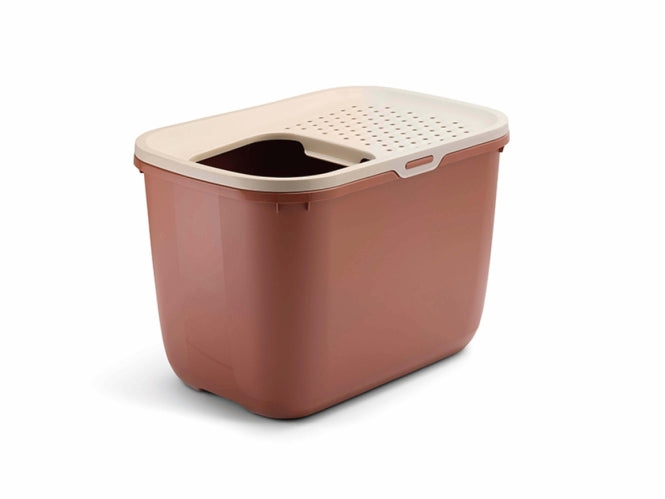 Savic Katzentoilette Hop In - champagner/toskanarot