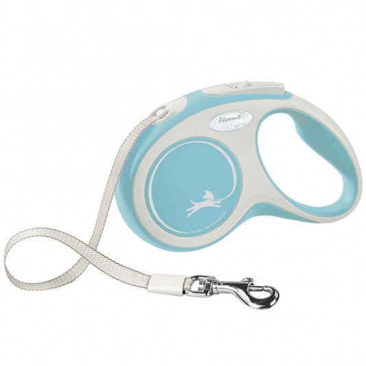 FLEXI Rollleine New COMFORT Gurt - 5m, bis 15kg - hellblau