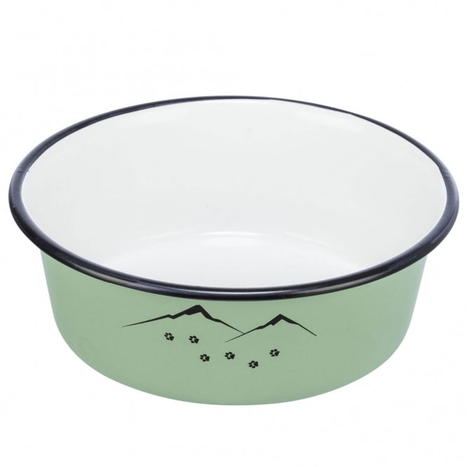 Trixie Napf aus Emaille/Edelstahl - ready for adventure - 0,3 l/ø 12 cm