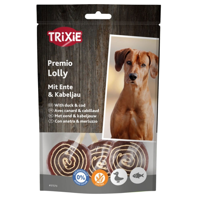 Trixie Premio Lolly mit Ente und Kabeljau - 80g – Hundesnack