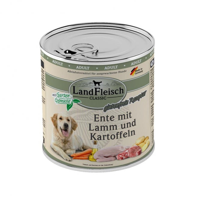 Landfleisch Dog Classic Ente mit Lamm & Kartoffeln - 800g, 6 Stück
