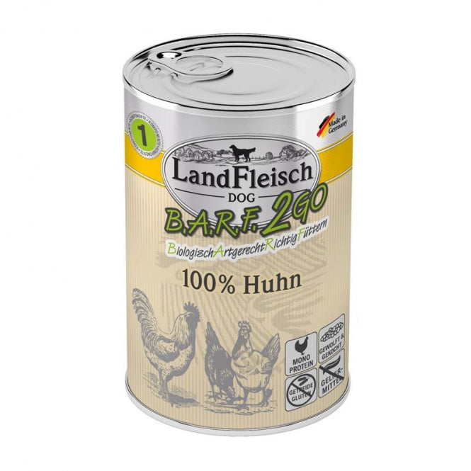 LandFleisch B.A.R.F.2GO 100% vom Huhn 400g, 6 Stück