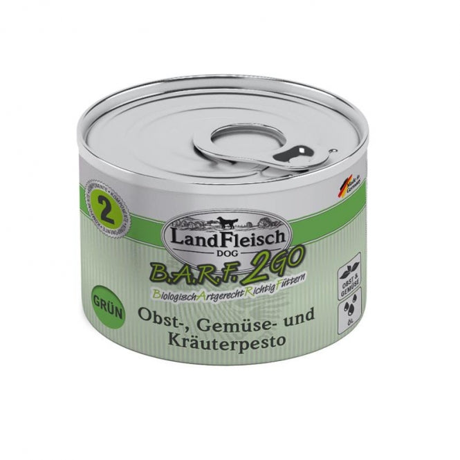 LandFleisch B.A.R.F.2GO Obst-, Gemüse und Kräuterpesto Gold 200g, 6 Stück