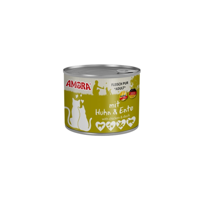 Amora Cat Dose Fleisch Pur mit Huhn & Ente - 200g, 6 Stück