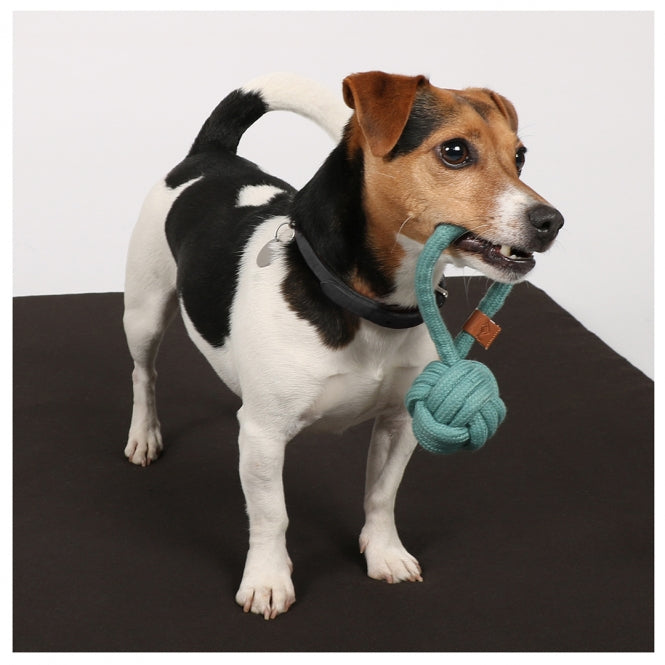 D&D Knotenball mit Schlaufe Harper - blau - 18,5 x 6cm