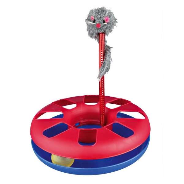 Trixie Crazy Circle mit Fellmaus - 24 x 29 cm – Katzenspielzeug