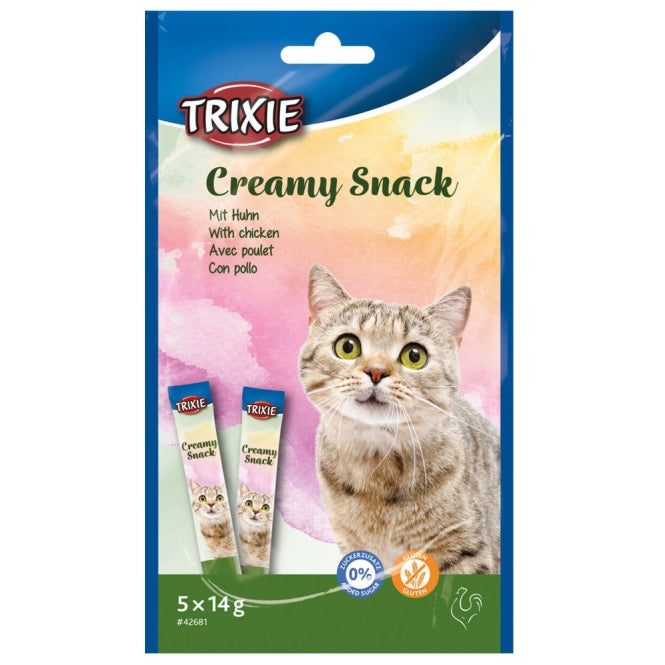 Trixie Creamy Snack mit Hühnerbrust - 5 × 14 g – Katzensnack