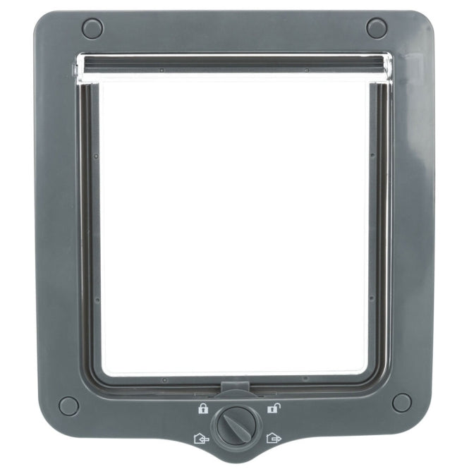 Trixie 4-Wege Freilauftür XXL mit Tunnel - grau