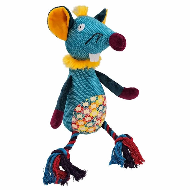 Nobby Plüsch Maus mit Seil - 41cm – Hundespielzeug