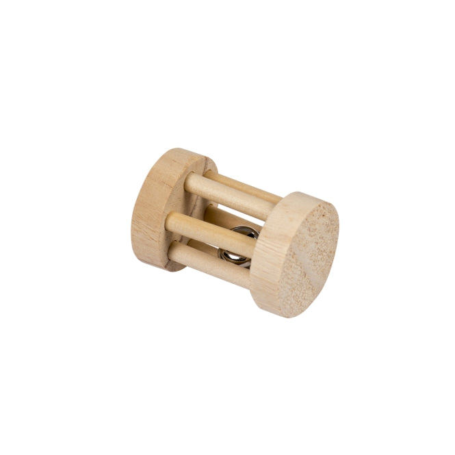 DUVO Duvoplus Holzspielrolle mit Glöckchen - 5 x 7cm – Kleintierzubehör