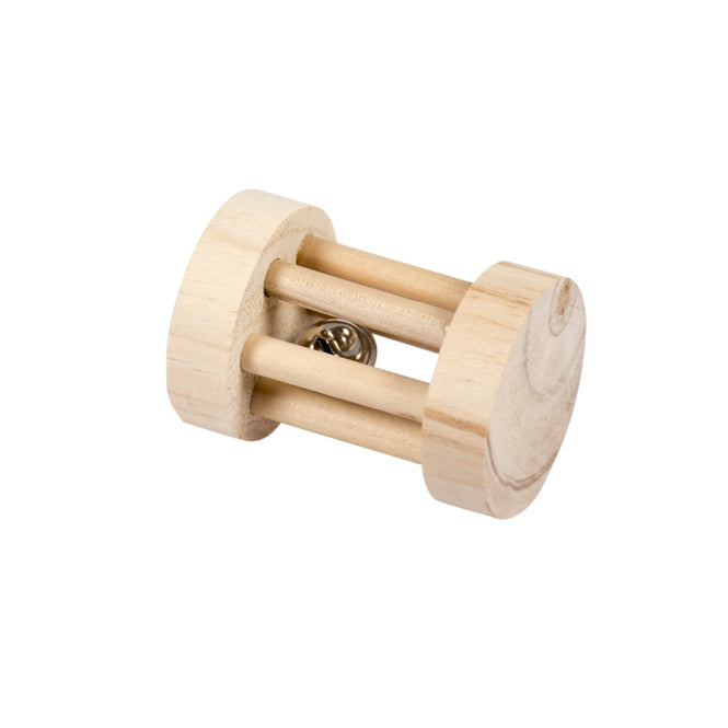 DUVO Duvoplus Holzspielrolle mit Glöckchen - 5 x 7cm – Kleintierzubehör