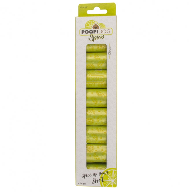 Poopidog Hundekotbeutel spice limette limone - 8 x 15 Stück Tierbedarf
