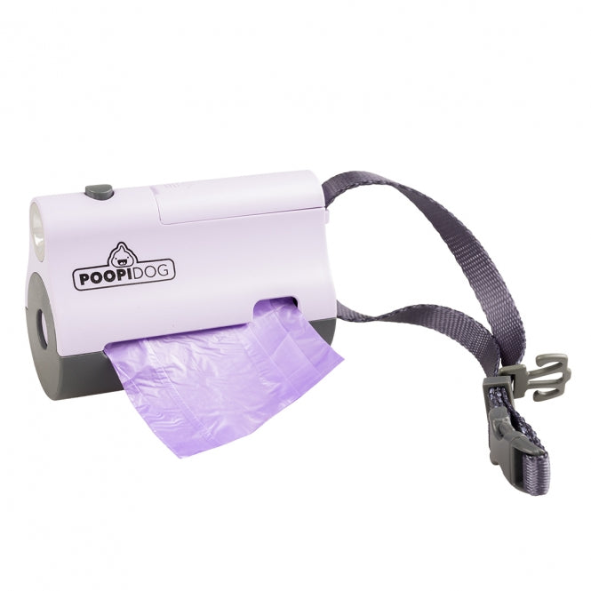 Poopidog Hundekotbeutelspender mit LED - violett Tierbedarf
