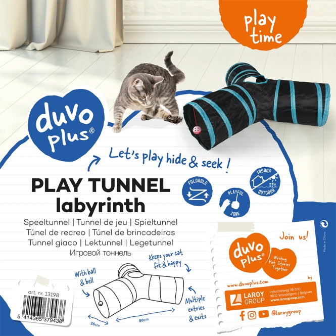 DUVO Duvoplus Spieltunnel Labyrinth – Katzenspielzeug
