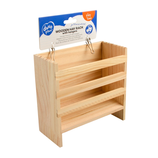 DUVO Duvoplus Holz-Heuraufe zum Aufhängen – Kleintierzubehör