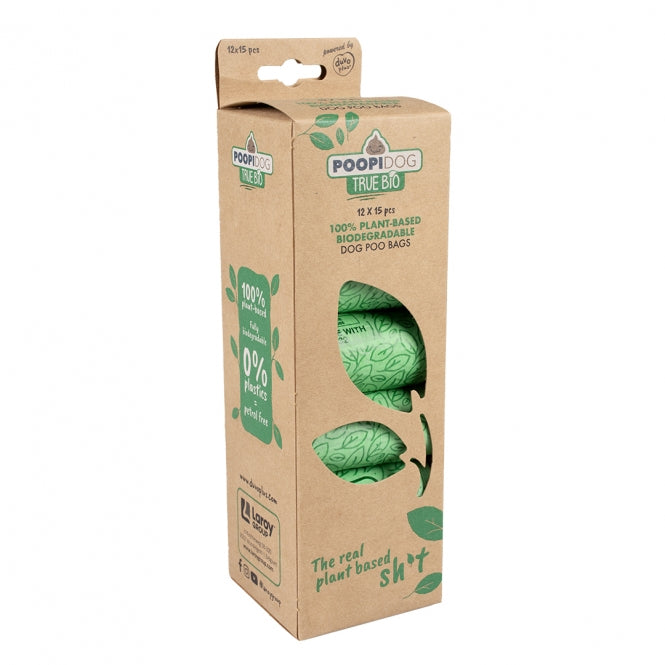 Poopidog Hundekotbeutel true bio - 12 x 15 Stück Tierbedarf