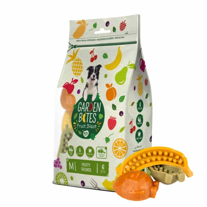 Garden Bites Fruity Friends - M - 8,5cm / 6 Stück Hundesnack