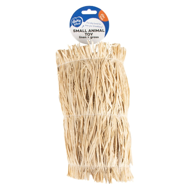 DUVO Duvoplus Nagertunnel aus Leinen/Gras - 38 x 19 x 16cm – Kleintierzubehör