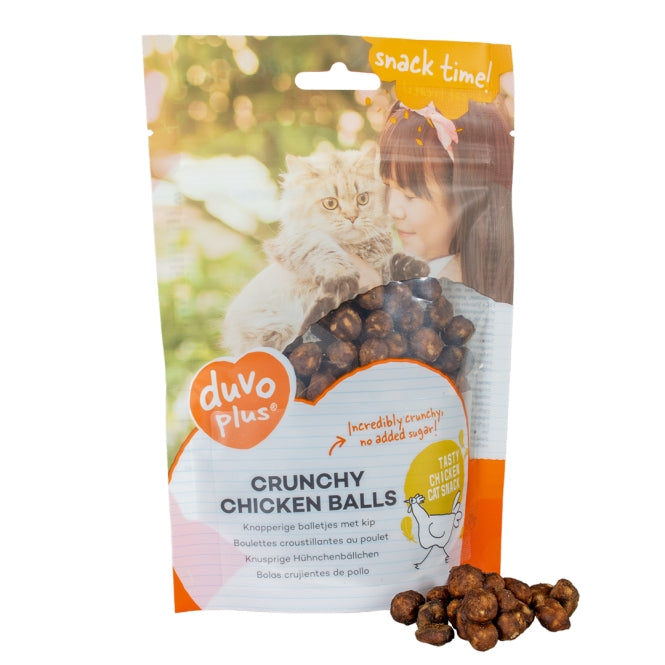 DUVO Duvoplus Cat Snack Knusprige Hähnchenbällchen 50g – Katzensnack