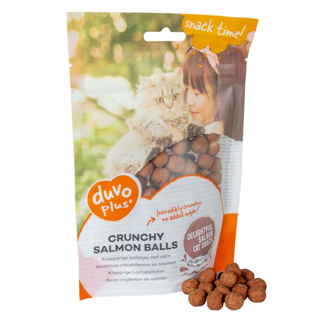 DUVO Duvoplus Cat Snack Knusprige Lachsbällchen 50g – Katzensnack