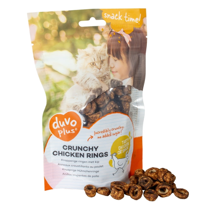 DUVO Duvoplus Cat Snack Knusprige Hähnchenringe 50g – Katzensnack