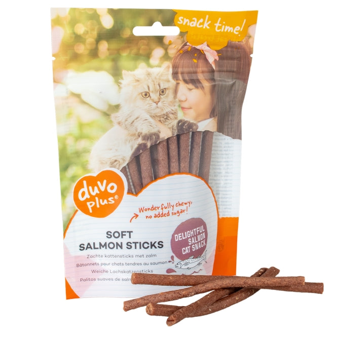 DUVO Duvoplus Cat Snack Weiche Lachskatzensticks 50g – Katzensnack