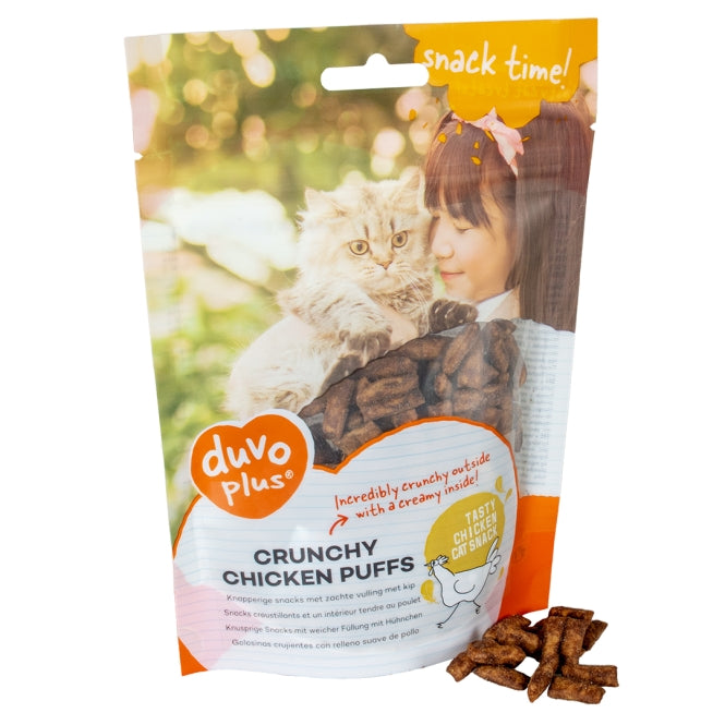 DUVO Duvoplus Cat Snack Knusprige Hähnchen-Puffs 50g – Katzensnack