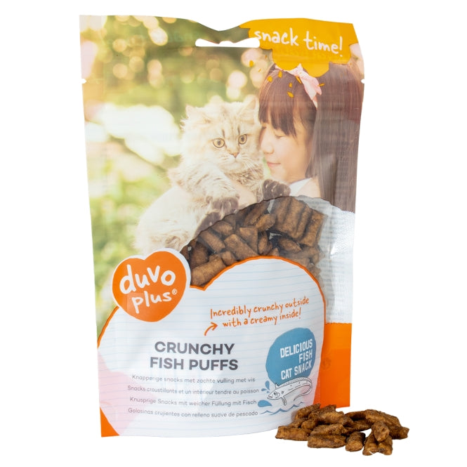 DUVO Duvoplus Cat Snack Knusprige Fisch-Puffs 50g – Katzensnack