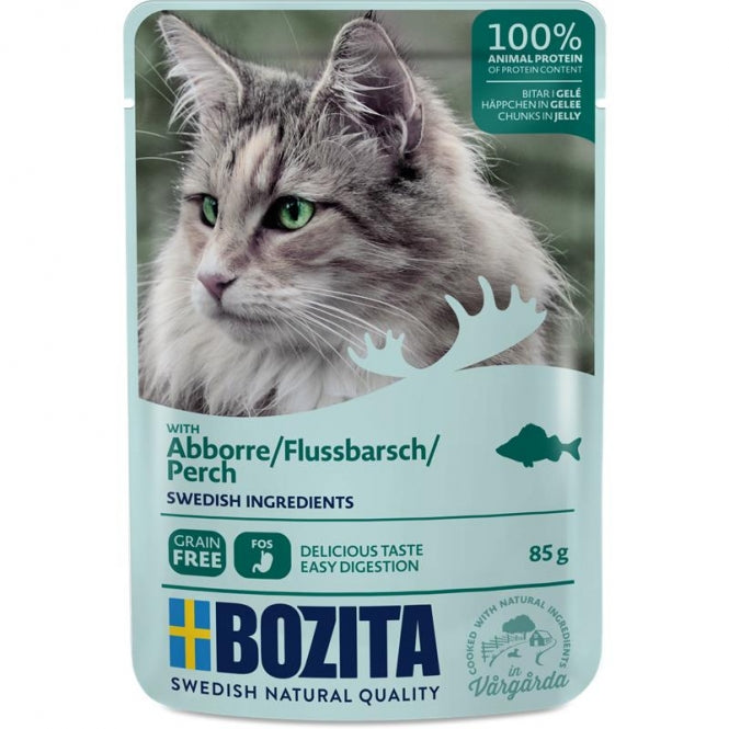Bozita Pouch Häppchen in Gelee mit Flussbarsch 85g, 12 Stück