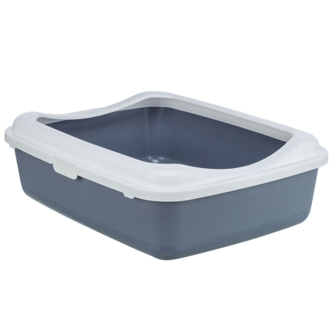 Trixie Katzentoilette Classic mit Rand - lila/weiß