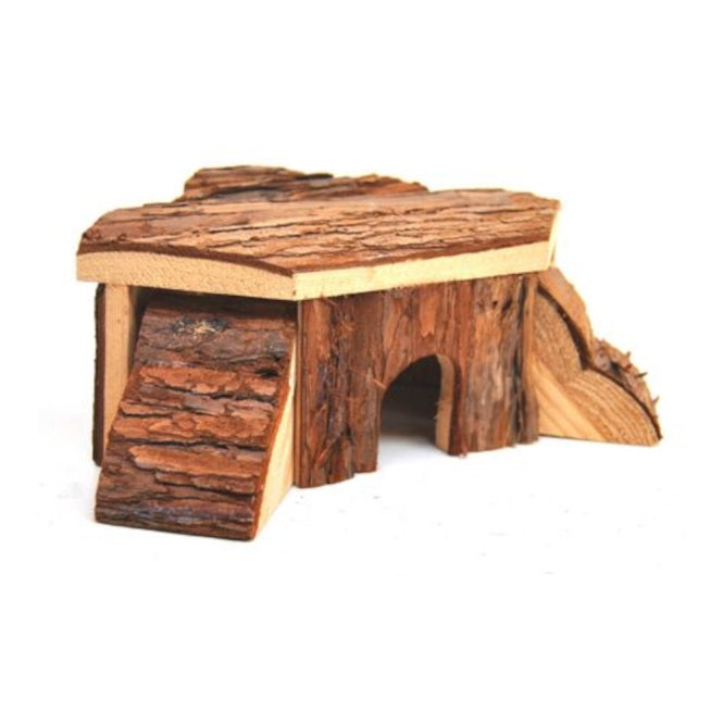Ollesch Rinden-Holzhaus - 19x19x7,5cm – Kleintierzubehör