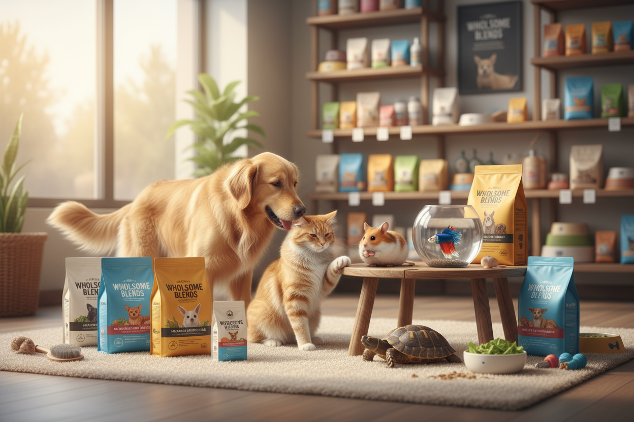 Tierbedarf ein bild mit Hund Katze Kaninchen Maus Hamster Fisch Schildkröten 