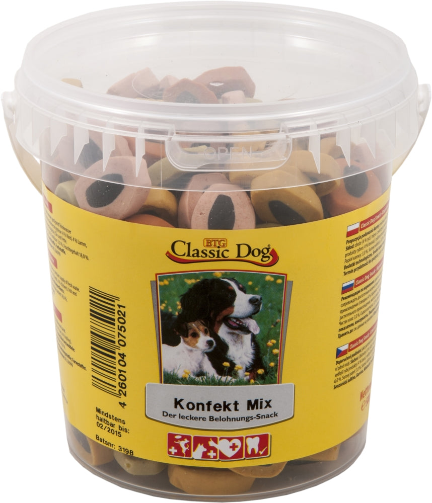 Classic Dog Snack Konfekt Mix Eimer 500g