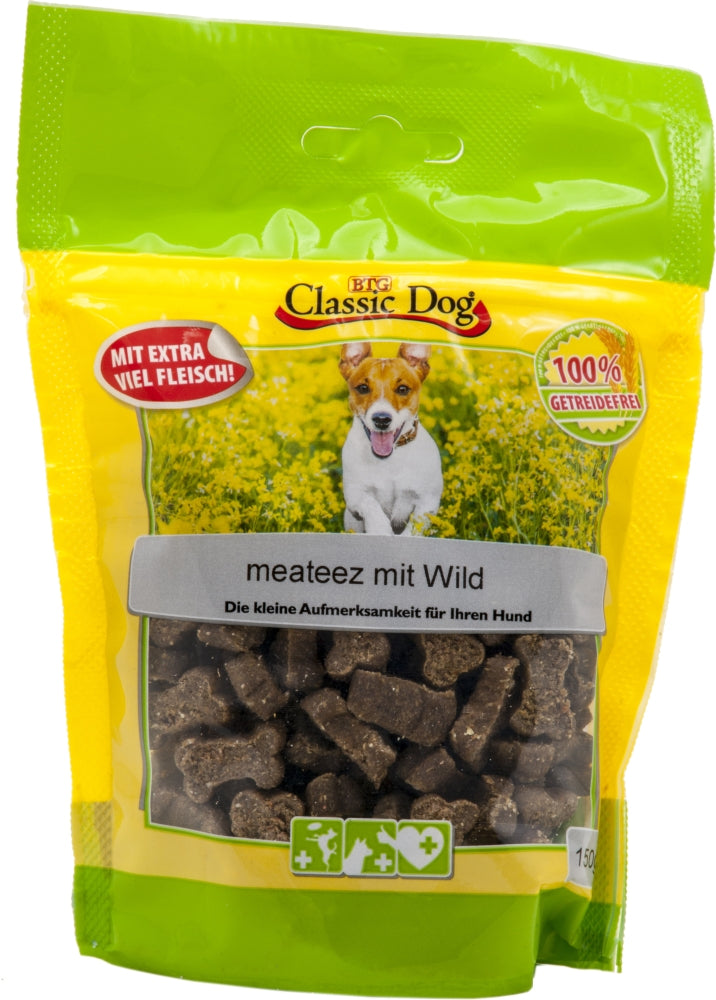 Classic Dog Snack meateez mit Wild 150g, 12 Stück