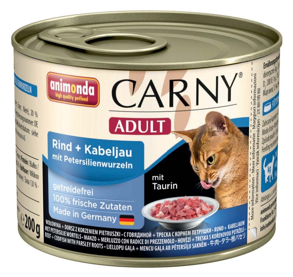 Animonda Cat Dose Carny Adult Rind & Kabeljau & Petersilienwurzeln - 200 g, 6 Stück