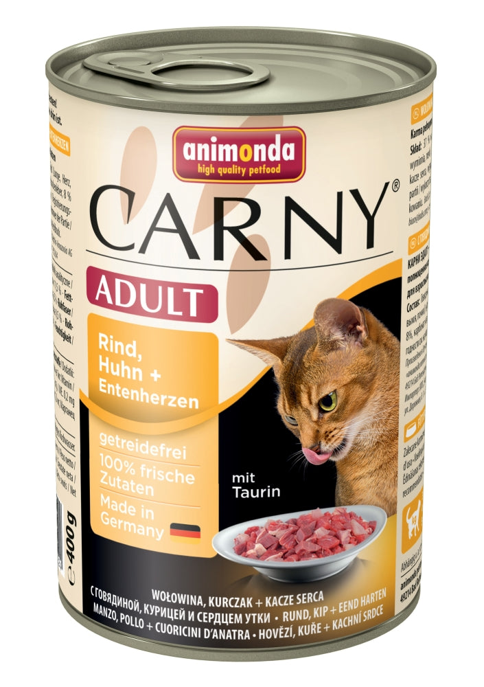Animonda Cat Dose Carny Adult Rind & Huhn & Entenherzen - 400 g, 6 Stück
