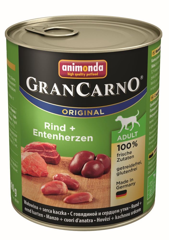 Animonda GranCarno Adult Rind & Entenherzen 800g, 6 Stück