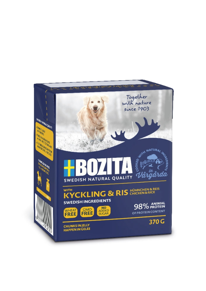 Bozita Dog Tetra Recard Happen in Gelee Hühnchen & Reis 370g, 6 Stück