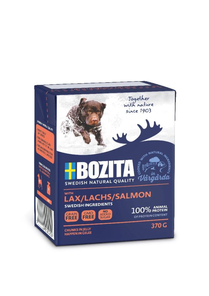 Bozita Dog Tetra Recard Happen in Gelee Lachs 370g, 6 Stück
